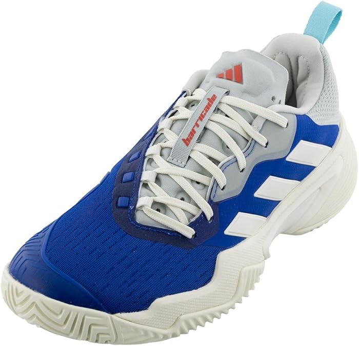 adidas Men's Barricade Tennis, White/Black/Matte Silver, 7.5